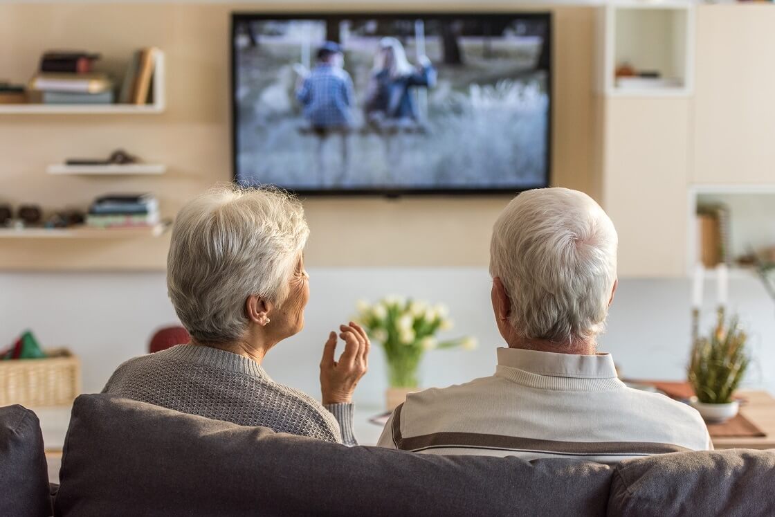 Couple watching tv.